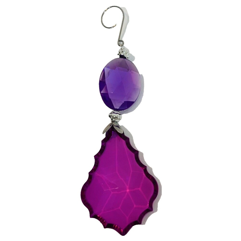 Ornament Approx 6.5 Purple 2 Tone Acrylic Silver Home Decor Modern Vntage Frozen